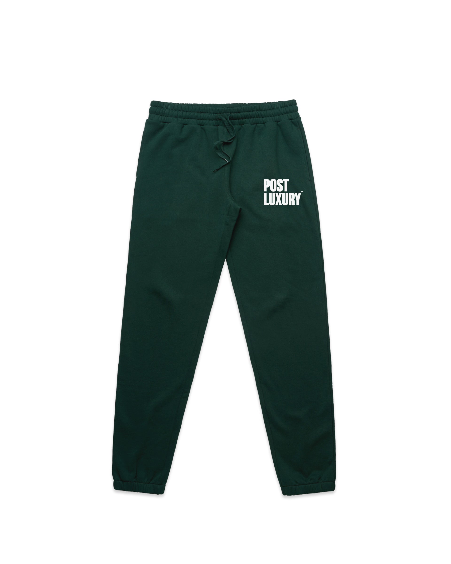 Post Luxury Logo Heavy Joggers Forest Green
